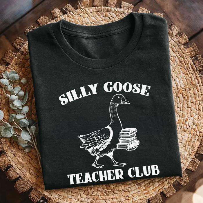 Silly Goose Teacher Club Graphic T-Shirt by Comfort Colors – Funny Back to School Teacher Shirt, Teacher Humor Tee, Teacher Appreciation Gift