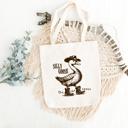  Silly Goose On the Loose Tote Bag, Funny Western Cowboy Duck Canvas Bag, Vintage Country Girl Gift, Y2K Aesthetic Tote, Farmer’s Market Bag, Gift for Her