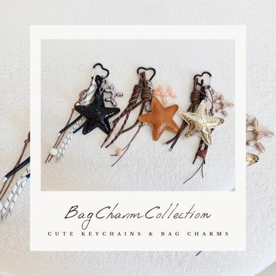 Star Bag Charm Keychain, Cute Balloon Dog Charm, Star Leather & Rope Loop, Aesthetic Bag Accessory, Gift for Her, Backpack decoration