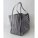  Striped Canvas Tote Bag, Oversized Shoulder Bag with Pocket, Navy Beach Bag, Boho Hobo Bag, Retro summer bag for women, Casual Tote Bag