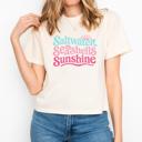  Saltwater Seashells Sunshine Comfort Colors Crop Top, Coastal Cowgirl Aesthetic – Retro Beach Summer Style, Y2K Lake Graphic T Shirt, Vacation Outfit, Gift for Her