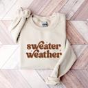  Sweater Weather Graphic Sweatshirt, Cozy Fall Pullover, Retro Autumn Top, Pumpkin Spice Season Outfit, Gift for Her