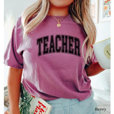 TEACHER Graphic T-Shirt – Unisex Fit, Back to School Teacher Shirt, College Style Block Letters, Gift for Educators, Comfy Everyday Tee