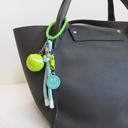  Tennis Ball Bag Charm Keychain, Cute Bag Charms with Smiley Face & Rope Loop, Aesthetic Bag Accessory, Gift for Her, Backpack decoration