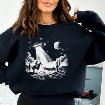 Western Cowboy UFO Graphic Sweatshirt by Comfort Colors, Vintage Desert Scene Pullover, Retro Western Outfit, Cowgirl Crewneck, Country Concert Top, Gift for Her