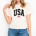  USA Graphic Comfort Colors Crop Top, Vintage Patriotic T Shirt – 4th of July & Independence Day Outfit, Y2K Americana Aesthetic, Summer Festival Tee, Country Girl Style, Gift for Her