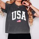  USA Graphic Comfort Colors Crop Top, Vintage Patriotic T Shirt – 4th of July & Independence Day Outfit, Y2K Americana Aesthetic, Summer Festival Tee, Country Girl Style, Gift for Her
