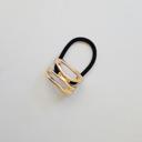  Wave Gold Metal Hair Tie, Metal Ponytail Holder, Stylish Elastic Hair Accessories, Modern Hair Accessory Gift- Double Cuff