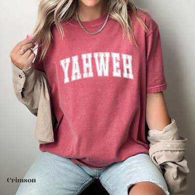 YAHWEH Graphic T-Shirt by Comfort Colors, Bold Christian Tee for Women, Distressed Faith Shirt, Church Outfit, Faith-Based T-Shirt, Gift for Her