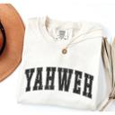  YAHWEH Graphic T-Shirt by Comfort Colors, Bold Christian Tee for Women, Distressed Faith Shirt, Church Outfit, Faith-Based T-Shirt, Gift for Her