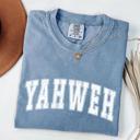  YAHWEH Graphic T-Shirt by Comfort Colors, Bold Christian Tee for Women, Distressed Faith Shirt, Church Outfit, Faith-Based T-Shirt, Gift for Her