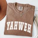  YAHWEH Graphic T-Shirt by Comfort Colors, Bold Christian Tee for Women, Distressed Faith Shirt, Church Outfit, Faith-Based T-Shirt, Gift for Her