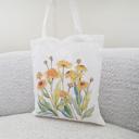  Yellow Wildflower Tote Bag, Vintage Floral Canvas Shoulder Bag – Eco-Friendly Book Bag, Nature-Inspired Gift for Her, Spring Summer Aesthetic