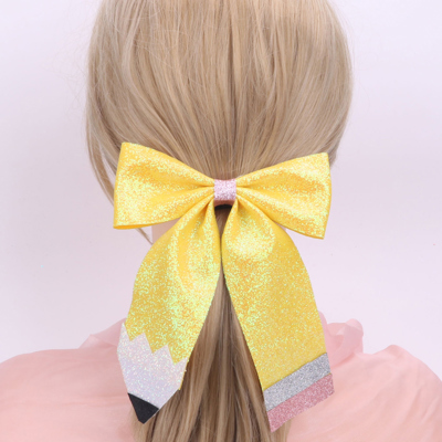 Back to School Sequin Bow Hairpin