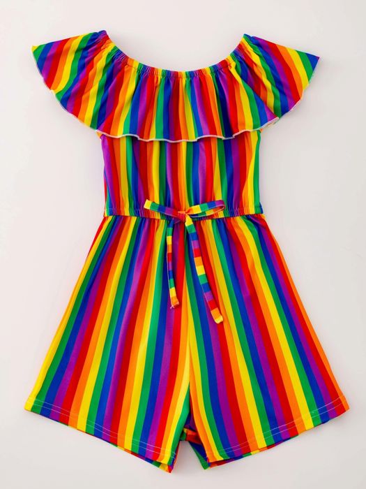Colorful Striped Toddler Girls Jumpsuit