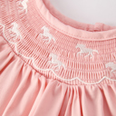  Toddler Girls Horse Smocking Embroidered Coral Dress