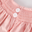  Baby Girls Horse Smocking Embroidered Coral Romper