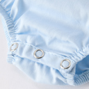  Girls Cross Smocking Embroidered Blue Romper