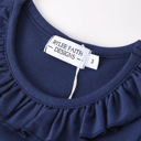  Back To School Navy Bow Apple Applique Toddler Girls Dress