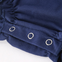  Back-To-School Navy Bow Apple Applique Baby Girls Romper
