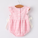  Back To School "ABC" Applique Baby Girls Romper
