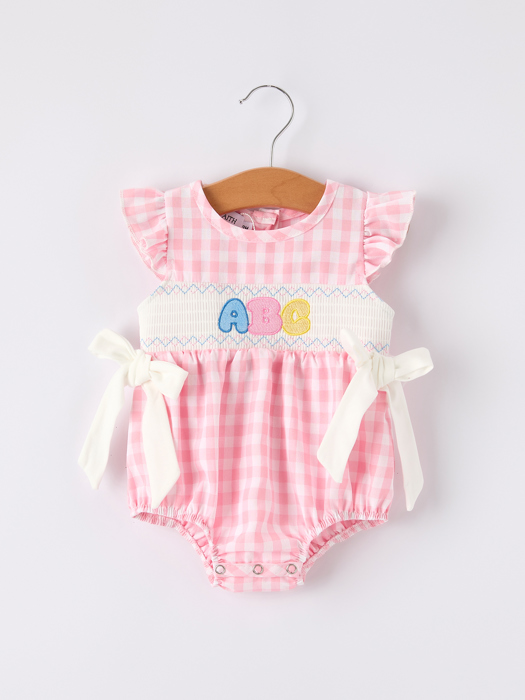 Back To School "ABC" Applique Baby Girls Romper