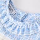  Back To School Blue Plaid Toddler Girls Cotton Dress