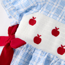  Back To School Blue Plaid Toddler Girls Cotton Dress