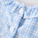  Back To School Blue Plaid Toddler Girls Cotton Dress