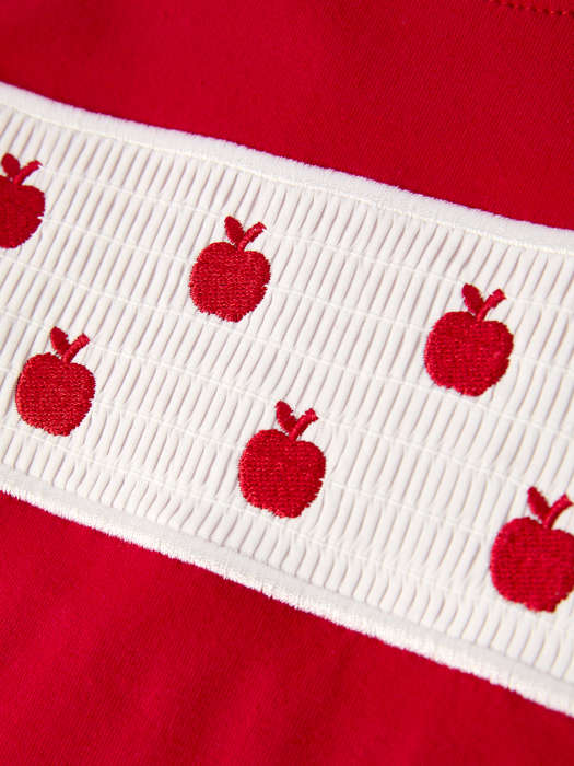 Boys Back to School Apple Smock Embroidered Plaid Set