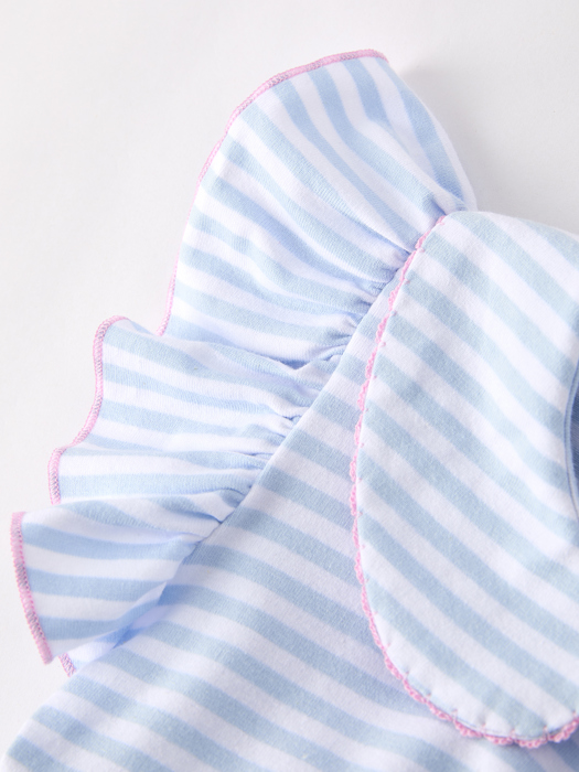 Back To School Toddler Girls Stripe Pencil Applique Bow Dress