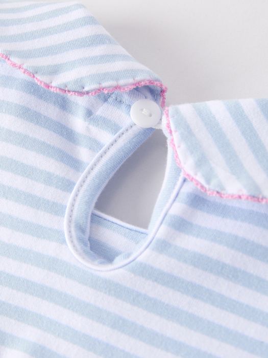 Back To School Toddler Girls Stripe Pencil Applique Bow Dress