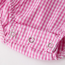  Bow Embroidered Plaid Baby Girl Romper