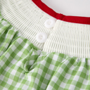  Back To School Girls Green Plaid Smocking Dress