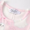  Halloween Pink Ghost Bow Flying Sleeve Dress