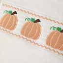  Boys Fall Halloween & Thanksgiving Pumpkin Embroidery Smocking Blue Plaid Toddler Boy Set