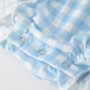  Fall Halloween & Thanksgiving Pumpkin Embroidery Smocking Blue Plaid Baby Romper