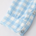  Fall Halloween & Thanksgiving Boys Pumpkin Embroidery Smocking Blue Plaid Baby Boy Romper
