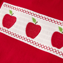  Boys Back to School Smock Embroidered Apple Set