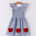  BACK TO SCHOOL Apple Applique Toddler Girls Dress