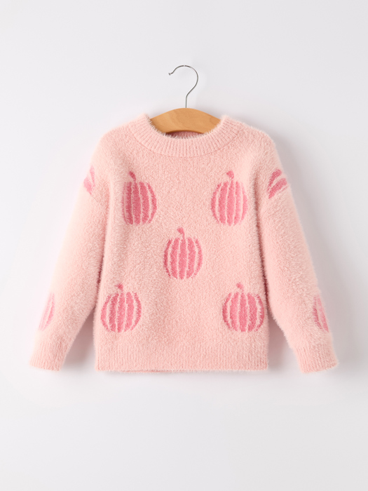 Halloween Pink Girls Pullover Sweater