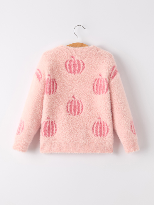 Halloween Pink Girls Pullover Sweater