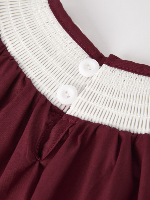 Dark Red Smocked Church Christ Bishop Christening Girls Dress