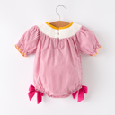  Autumn Rooster Smock Embroidered Baby Girl Romper