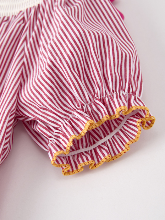 Autumn Rooster Smock Embroidered Toddler Girls Dress