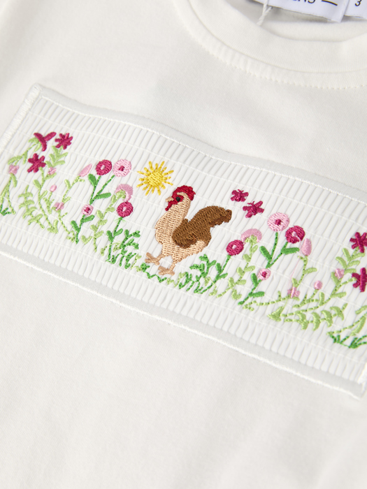 Autumn Rooster Smock Embroidered Boys Boys'Set