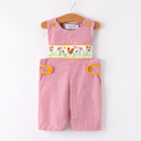  Autumn Rooster Smock Embroidered Baby Boys Romper