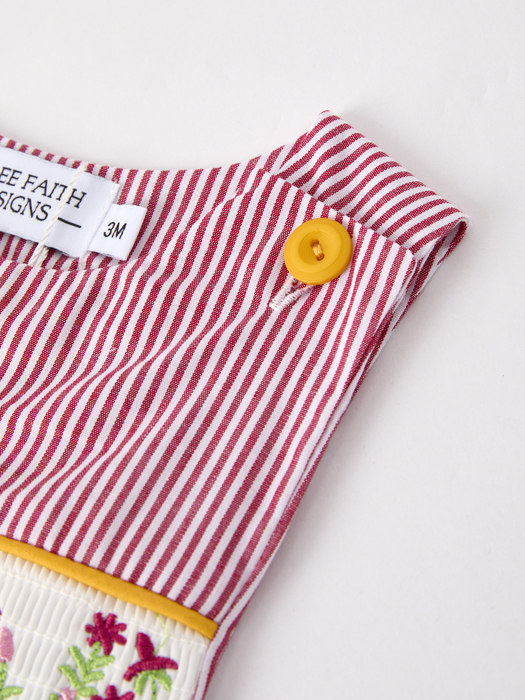 Autumn Rooster Smock Embroidered Baby Boys Romper