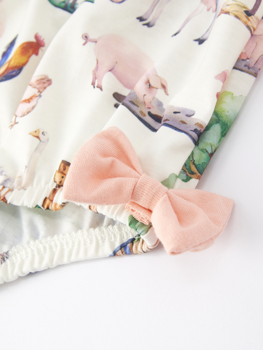 Farm Baby Girl Ruffle Print Romper