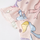  Summer Baby Purple Bow Pleated Suspender Vest And Floral Bloomers Set